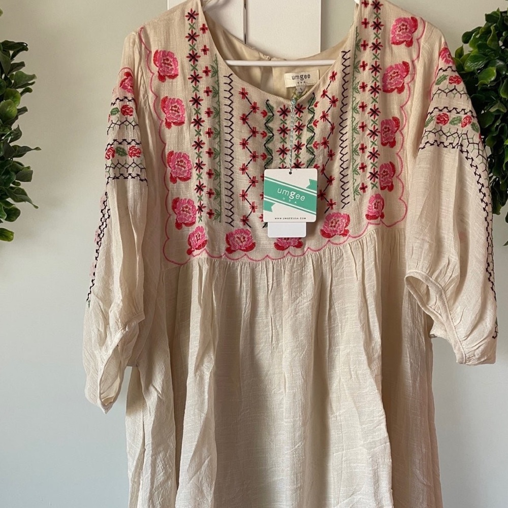 UMGEE baby doll dress with embroidery